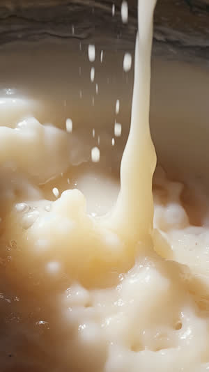 Macro heap of polished white rice grains, each grain sharply defined, pearly sheen, soft top light on a dark surface