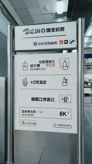Multilingual etiquette signage at a Japanese airport asking visitors to take trash home, clean informational close-up